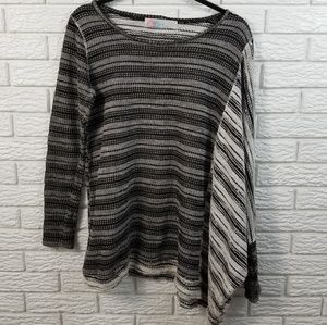 Free People Black and White Striped Sweater